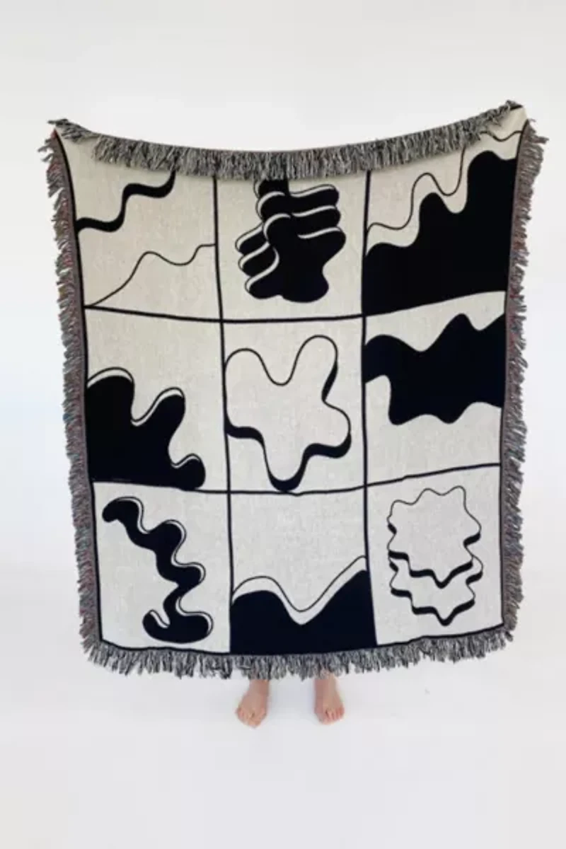 Clr Shop Amoeba Woven Throw Blanket
