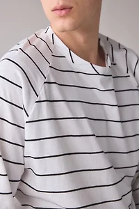 ReMADE By UO Remnants Striped Raglan Tee