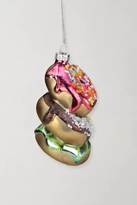 Stacked Doughnuts Glass Christmas Ornament