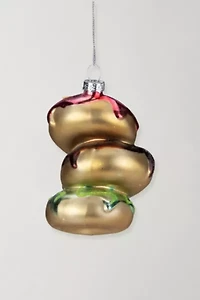 Stacked Doughnuts Glass Christmas Ornament