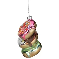 Stacked Doughnuts Glass Christmas Ornament