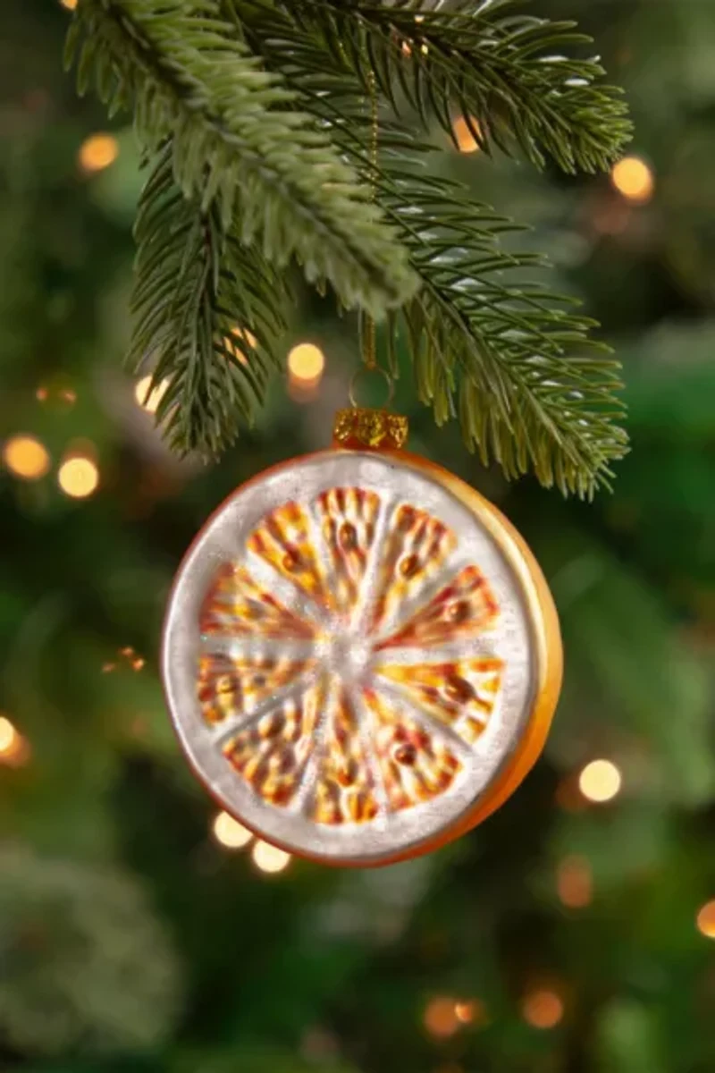 Glittered Orange Slice 3in Ornament