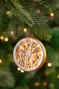 Glittered Orange Slice 3in Ornament