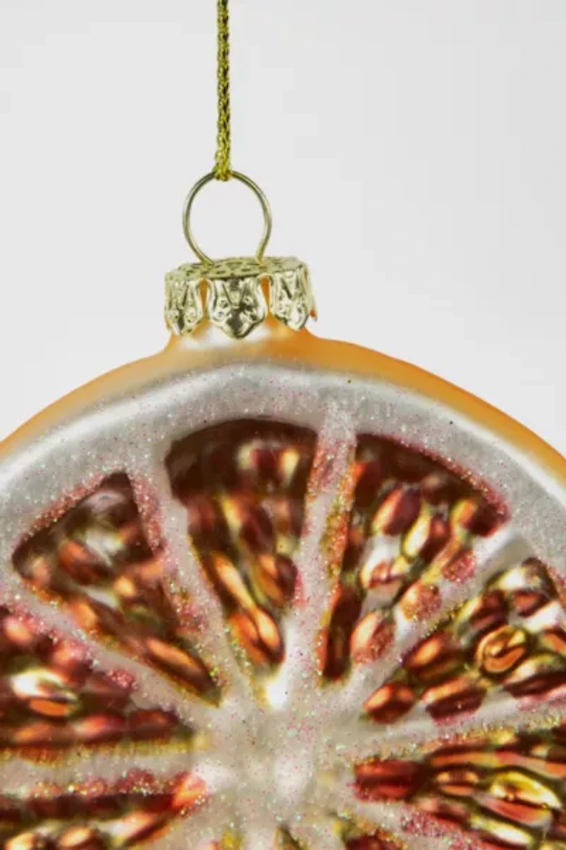 Glittered Orange Slice 3in Ornament