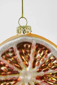 Glittered Orange Slice 3in Ornament