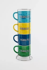 Peanuts Characters Ceramic Stacking Mug Set with Rack