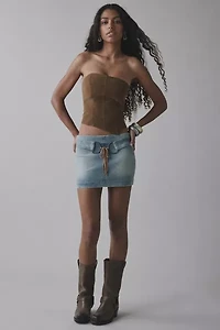 UO Seraphina Asymmetrical Faux Suede Tube Top