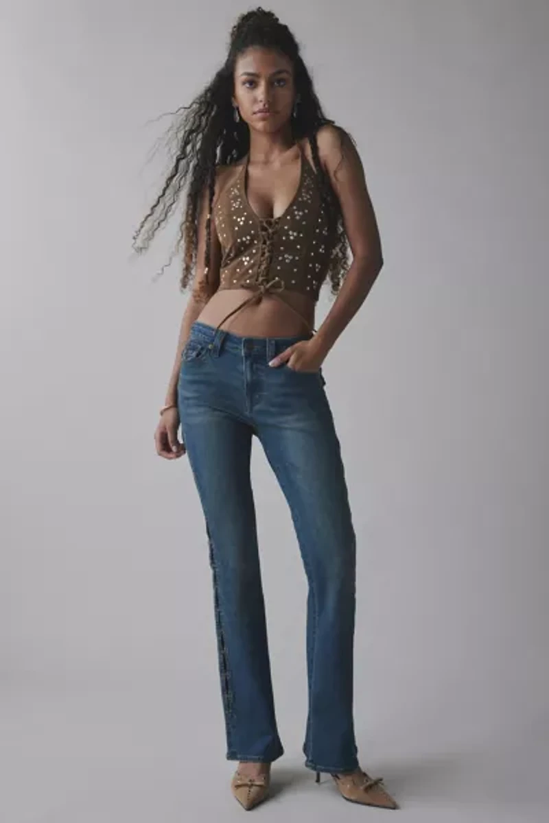 UO Teya Studded Faux Suede Halter Top