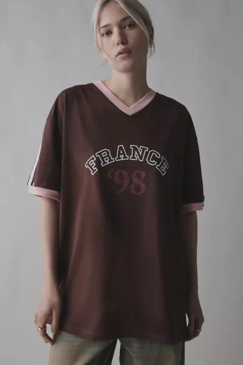 1998 France Oversized V-Neck Jersey Tee
