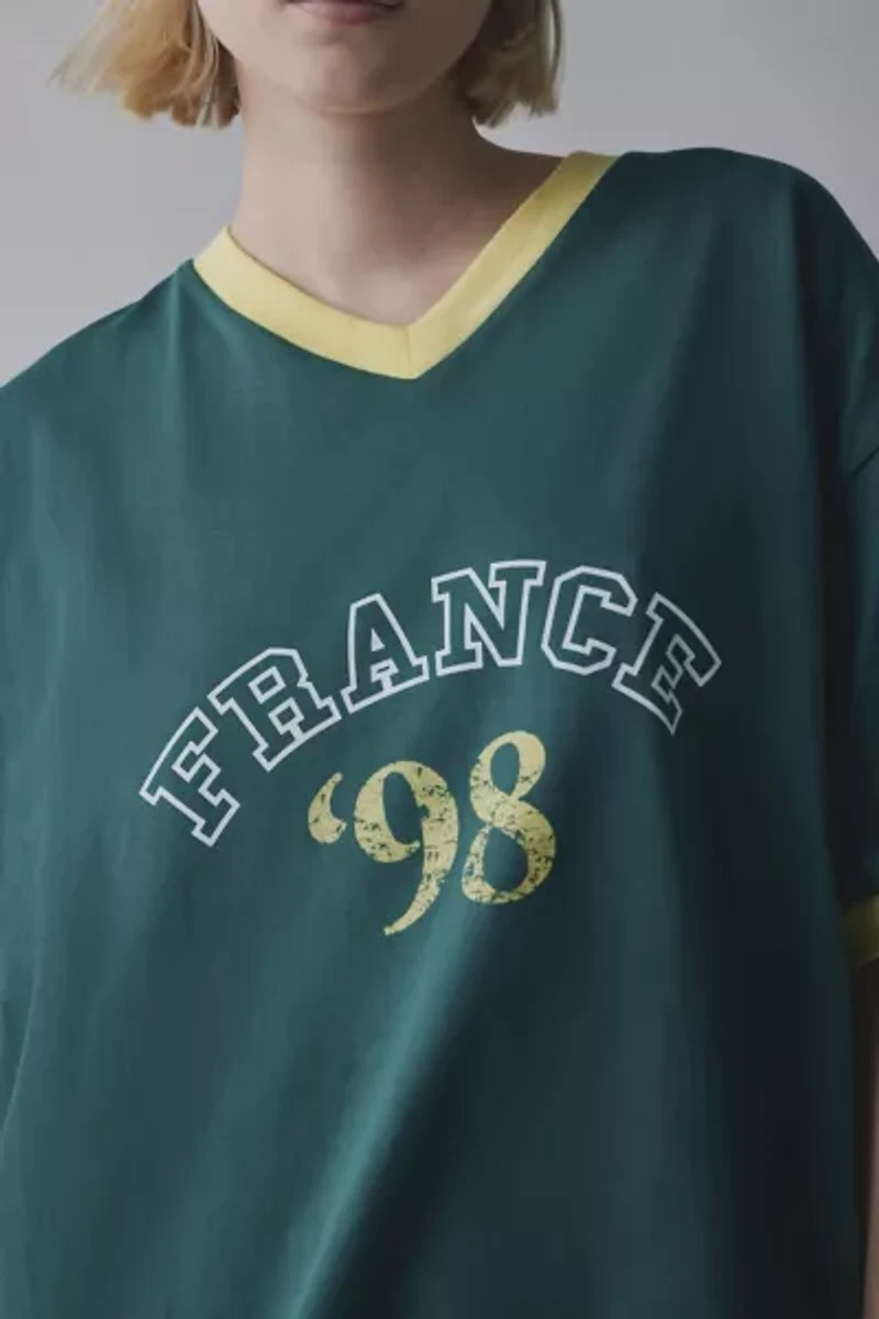 1998 France Oversized V-Neck Jersey Tee