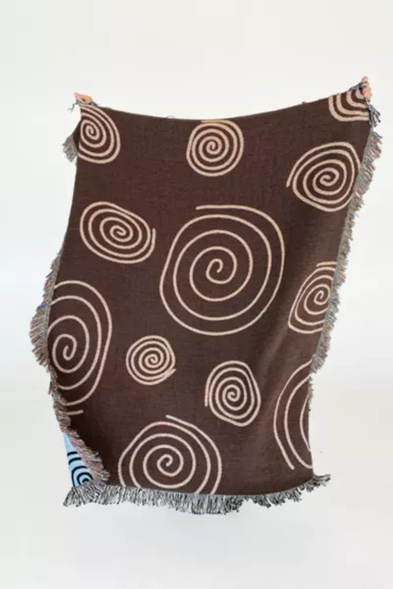 Ctrl Shop Twirls & Swirls Woven Throw Blanket