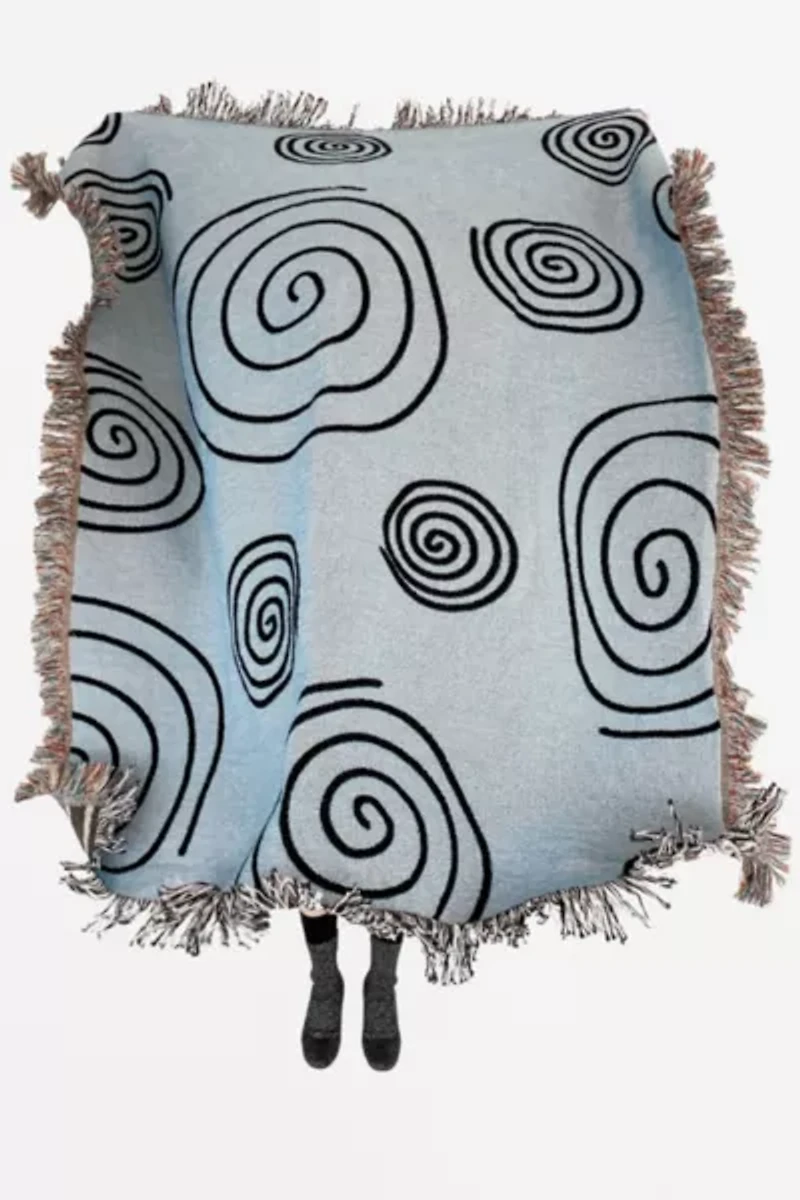 Ctrl Shop Twirls & Swirls Woven Throw Blanket