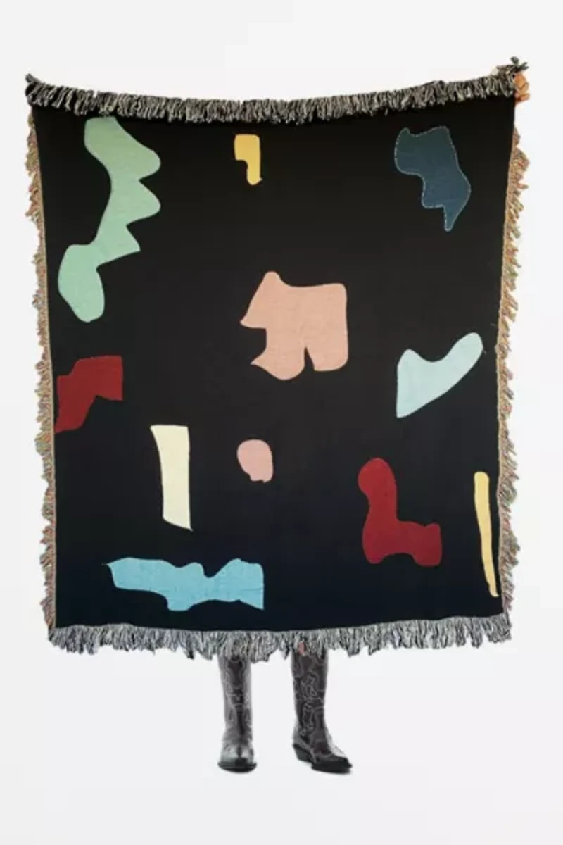 Clr Shop Abstract Form Woven Throw Blanket