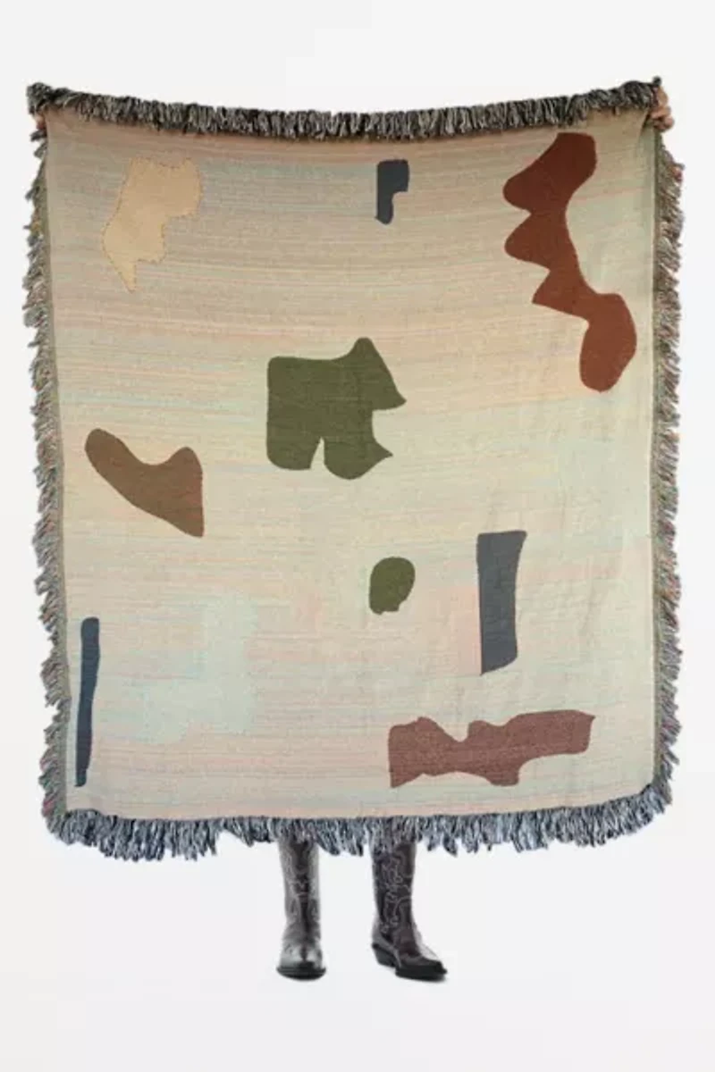 Clr Shop Abstract Form Woven Throw Blanket