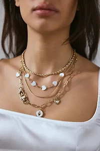 Hearts & Charms 5-Piece Layering Necklace Set