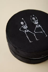 Dancing Skeleton Velvet Jewelry Case