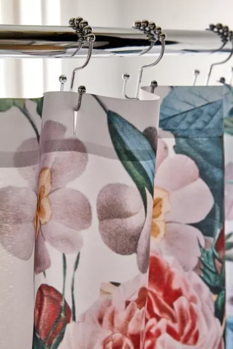 Burcu Korkmazyurek  Cat And Floral Pattern Shower Curtain