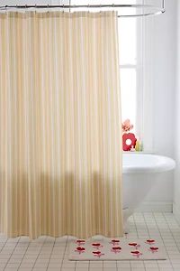 Honor And Obey Classic Small French Mattress Ticking Double Stripes Shower Curtain