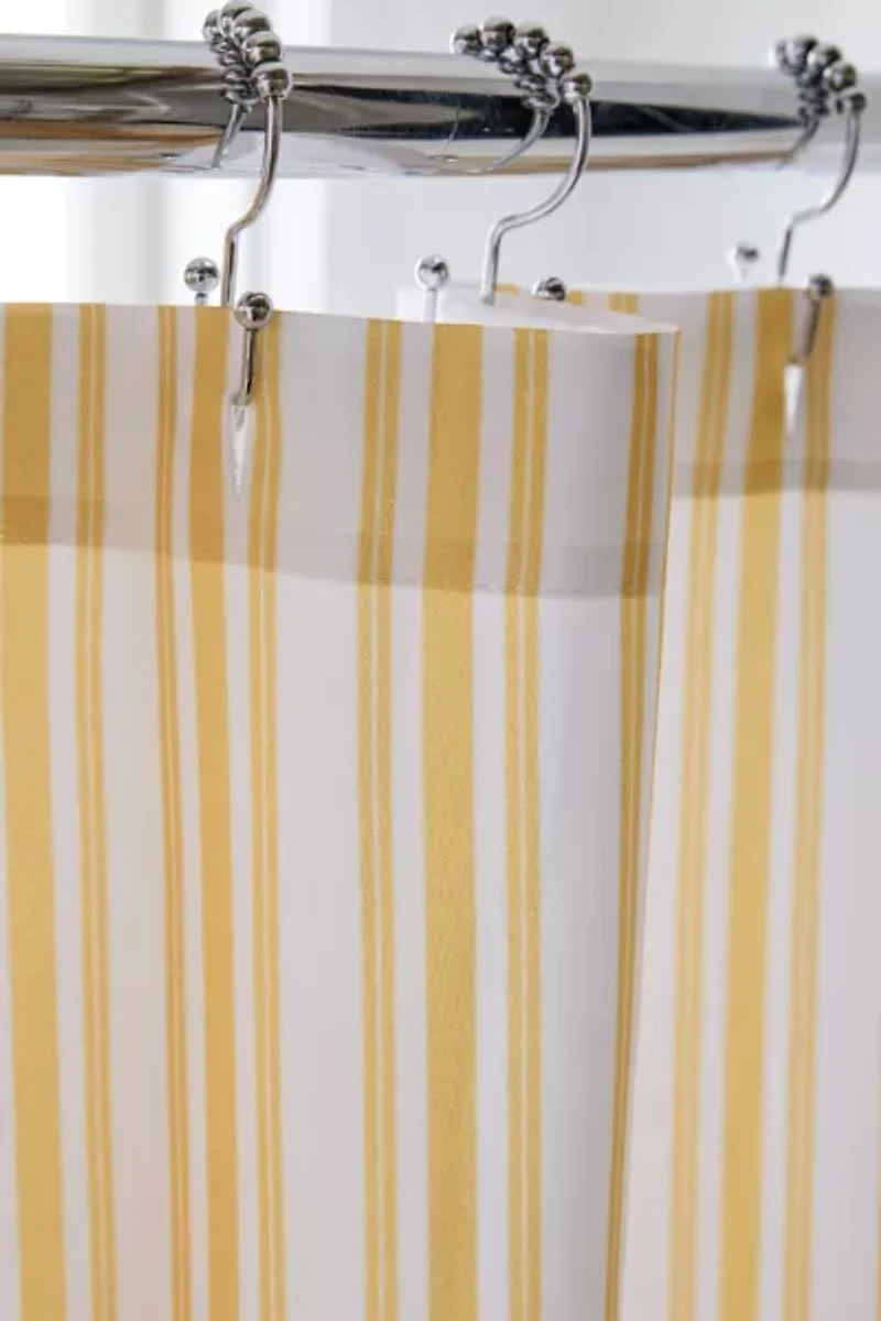 Honor And Obey Classic Small French Mattress Ticking Double Stripes Shower Curtain