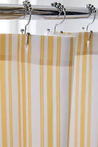 Honor And Obey Classic Small French Mattress Ticking Double Stripes Shower Curtain
