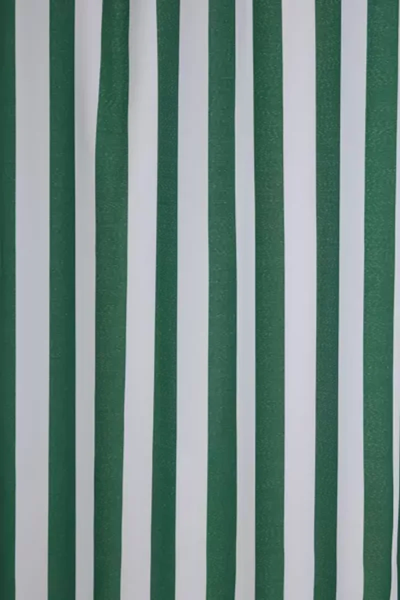 Honor And Obey Original Forest Green And White Trent Stripe Shower Curtain