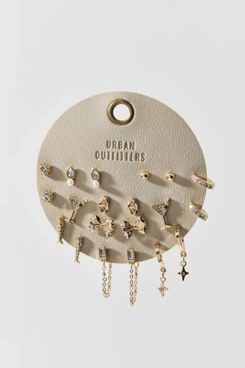 Uptown Party Rhinestone Post & Hoop Earring Set