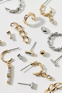 Bella Mixed Metal Rhinestone Earring Set