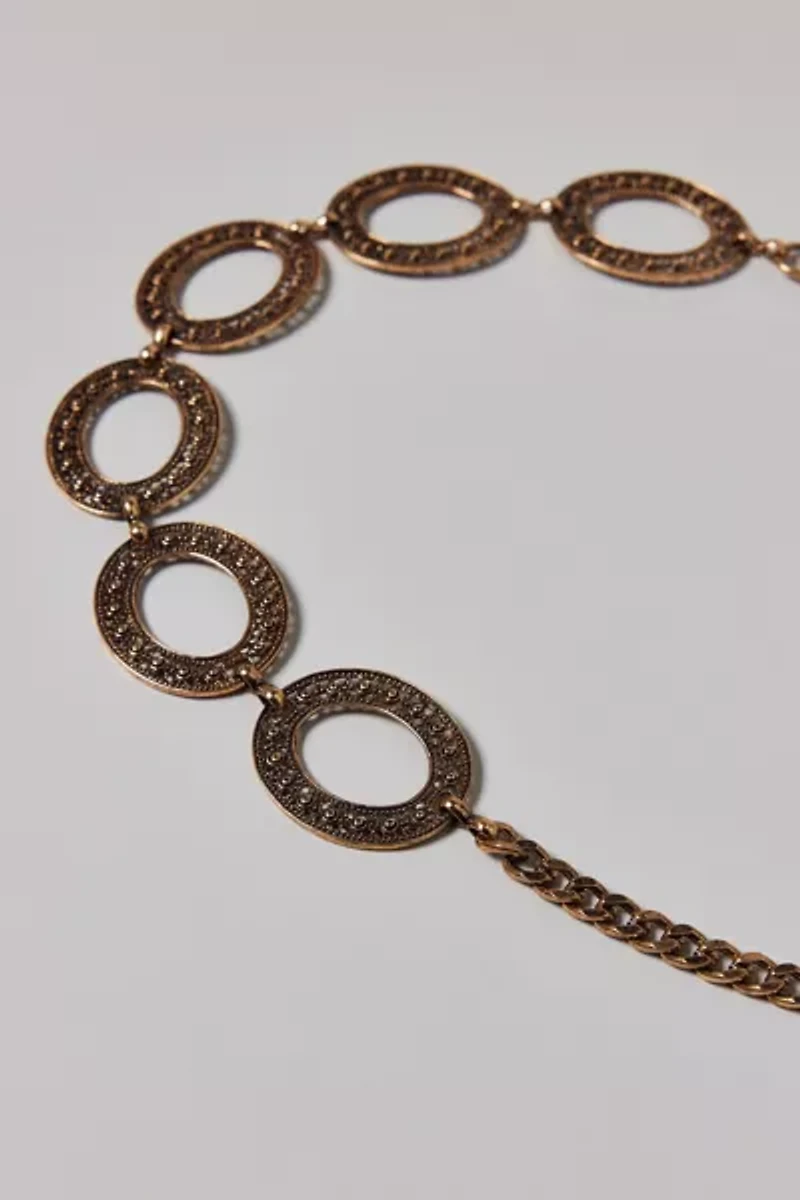 Open Circles Chunky Metal Chain Belt