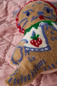Strawberry Cat Shape Tufted Throw Pillow