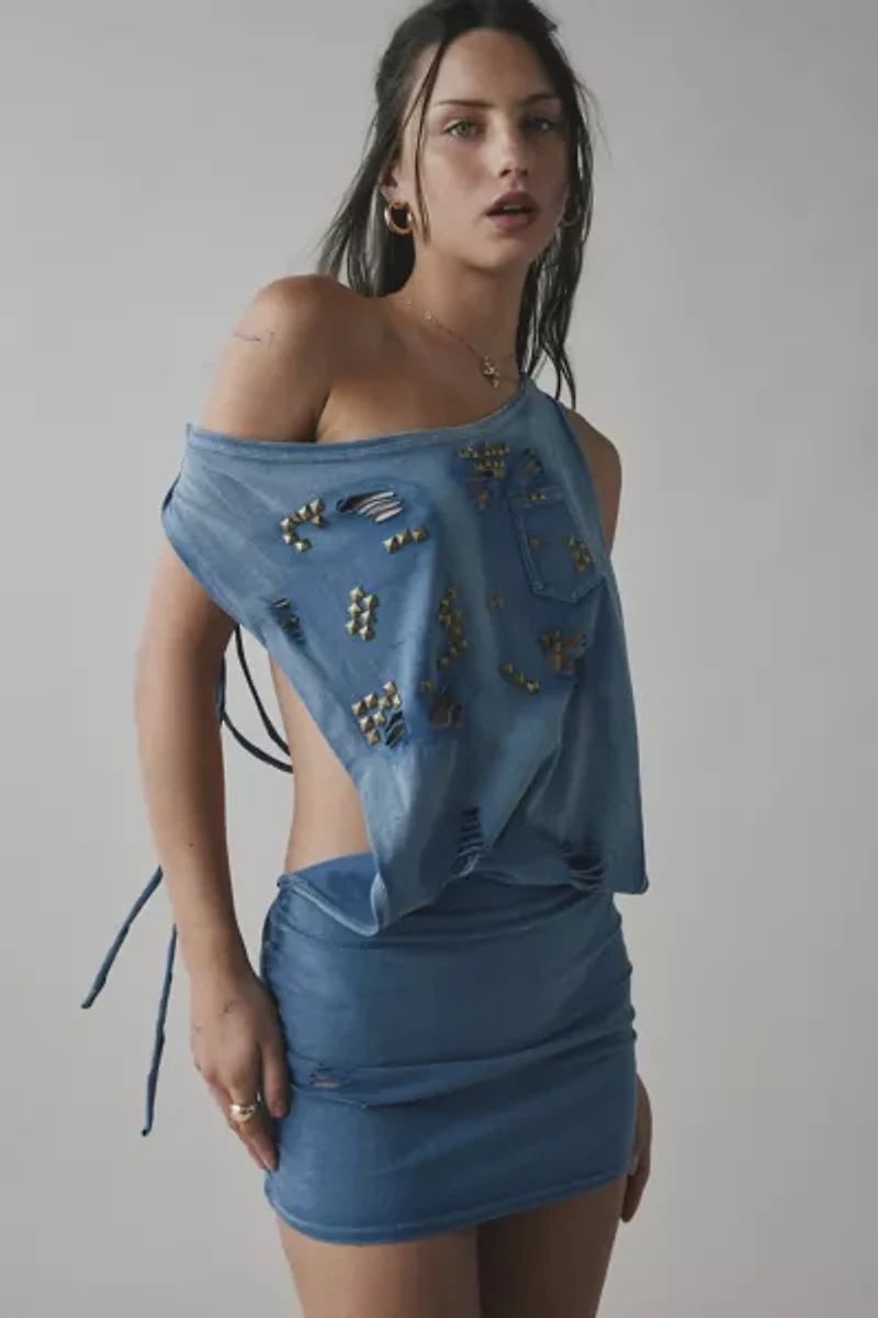 Jaded London Route 66 Studded Backless Mini Dress