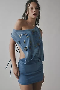 Jaded London Route 66 Studded Backless Mini Dress