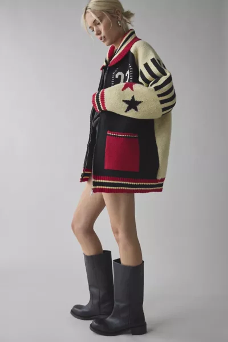 Jaded London Team 23 Knitted Zip-Up Jacket