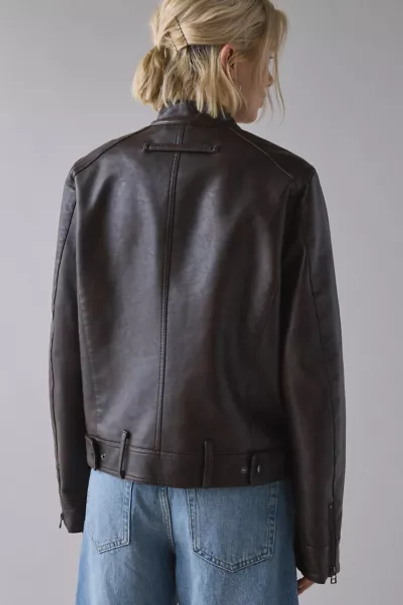 UO Portia Faux Leather Oversized Moto Jacket