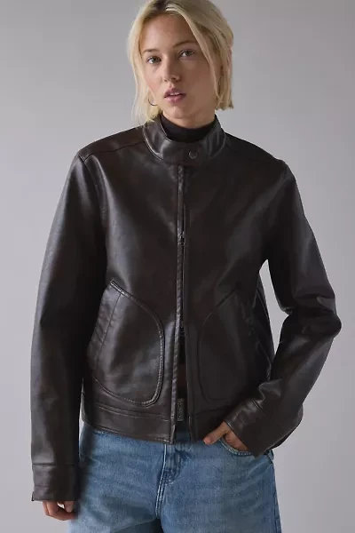 UO Portia Faux Leather Oversized Moto Jacket