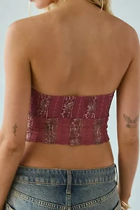 ReMADE By UO Remnants Twist-Front Lace Tube Top