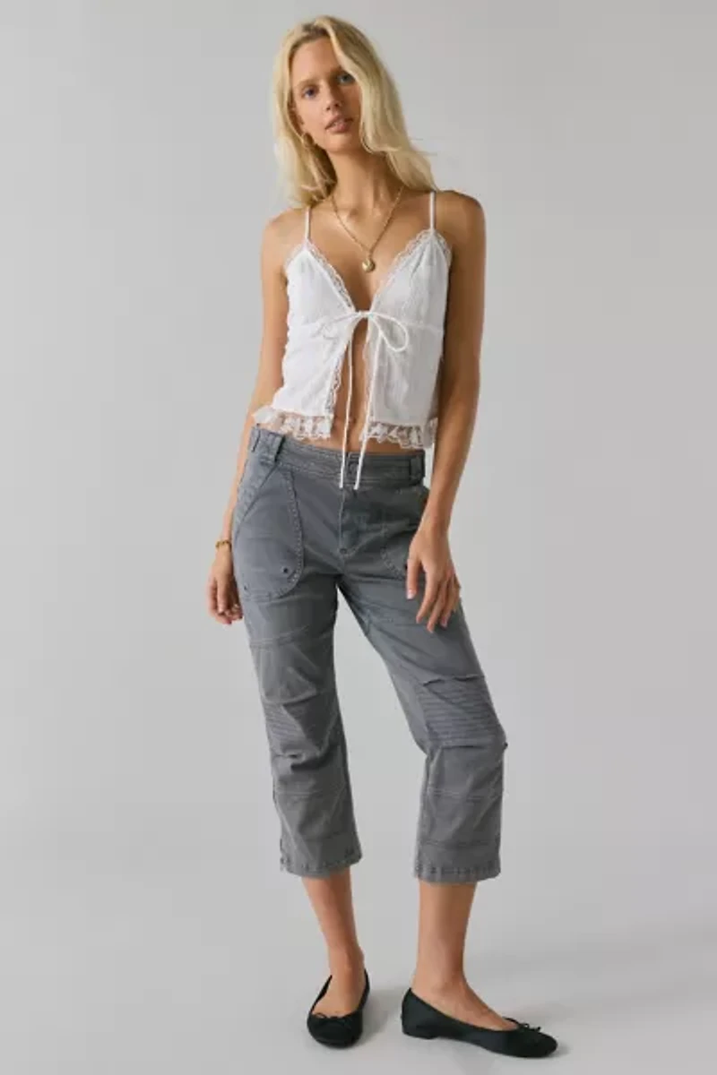 Kimchi Blue Mila Lace Trim Tie-Front Flyaway Cami