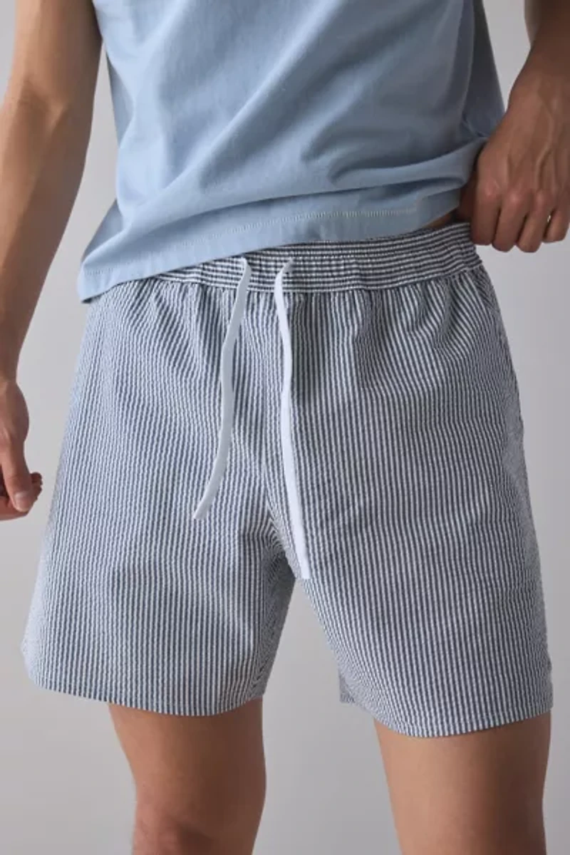 Lacoste Striped Seersucker Swim Short