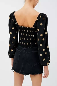 Rosalind Metallic Puff Sleeve Top