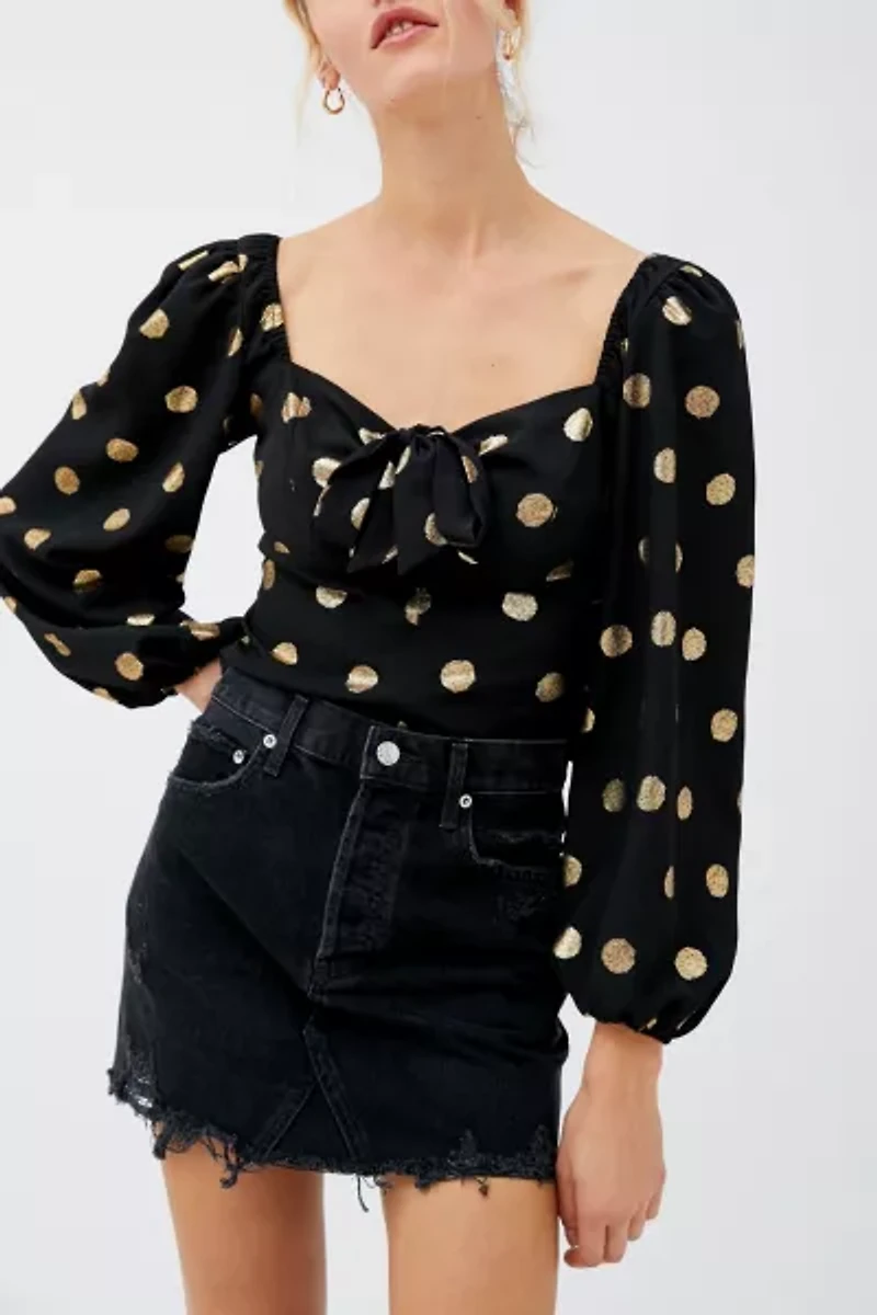 Rosalind Metallic Puff Sleeve Top