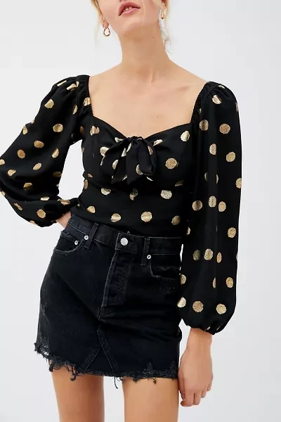 Rosalind Metallic Puff Sleeve Top