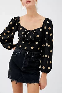 Rosalind Metallic Puff Sleeve Top