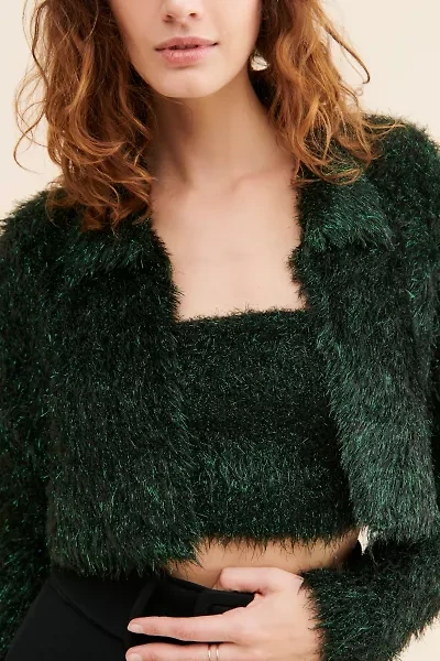 Sherrie Sparkly Cropped Cardigan