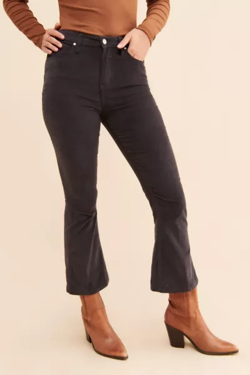 PTCL Velveteen Crop Flare Jeans