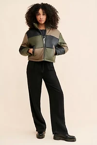 Blue Revival Vegan Leather Colorblock Puffer