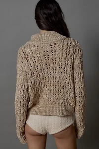 BDG Killian Quarter-Zip Pointelle Sweater