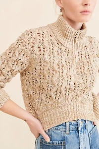 BDG Killian Quarter-Zip Pointelle Sweater