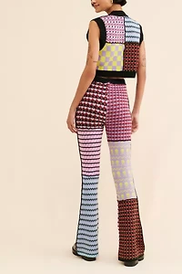 The Ragged Priest Mixed Panel Flare Pants