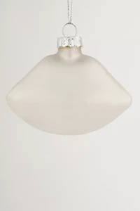 Bright Red Lips Glass Christmas Ornament