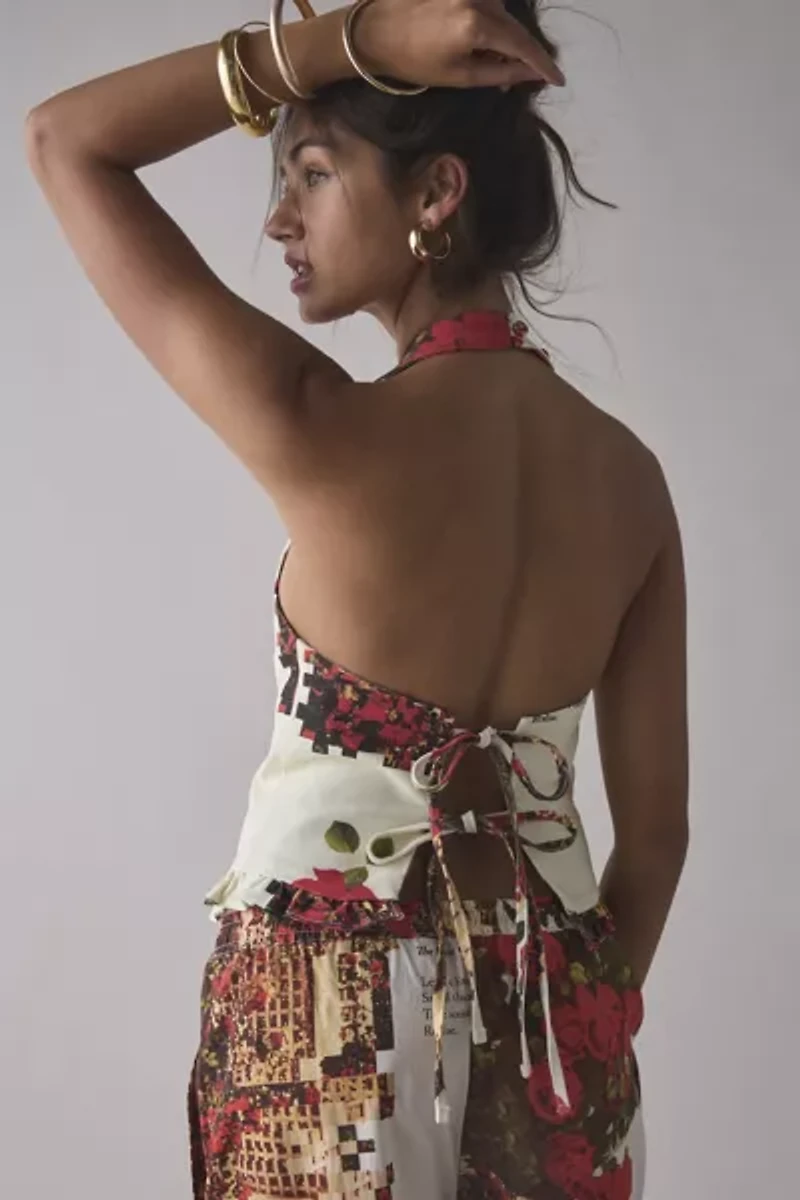 House Of Sunny The Rose Garden Halter Waistcoat