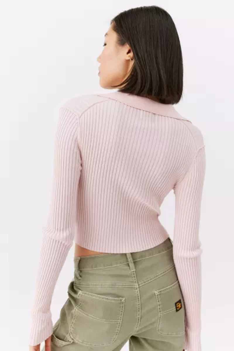 BDG Jude Ribbed Collared Sweater